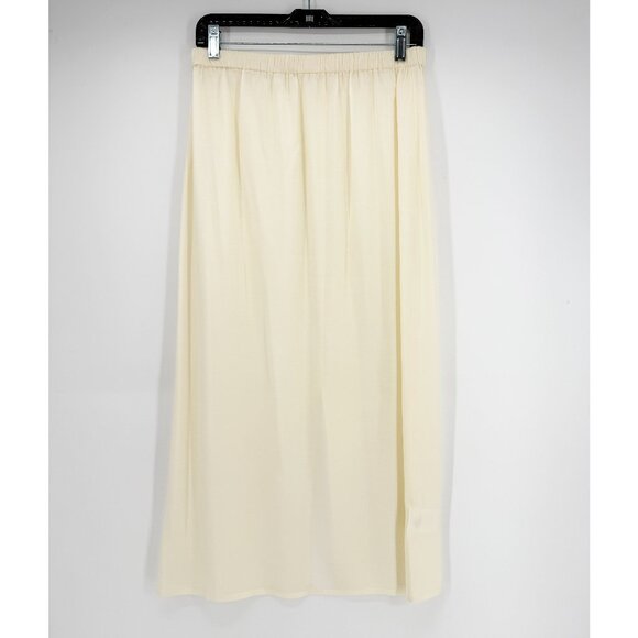 ALYSI Italy Cream Slit Sheer Half Slip Skirt Sz 6 - Picture 1 of 6
